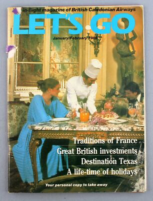 BRITISH CALEDONIAN LET'S GO AIRLINE INFLIGHT MAGAZIN JAN/FEBRUAR 1986 BCAL AIRWAYS