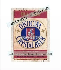 garage decor ideas Okocim Crystal Beer Polish Beer bar pub cafe metal tin sign