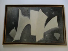 RARE EMIL KOSA JR PAINTING MID CENTURY MODERN ABSTRACT CUBISM CUBIST  LARGE 1950