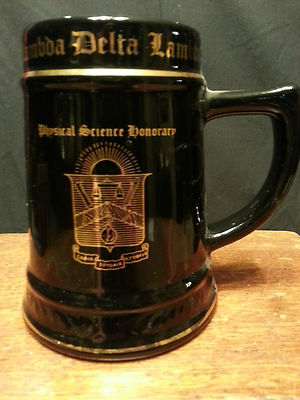 Vintage Lambda Delta Lambda Physical Science Fraternity Beer Stein/Mug Ceramic