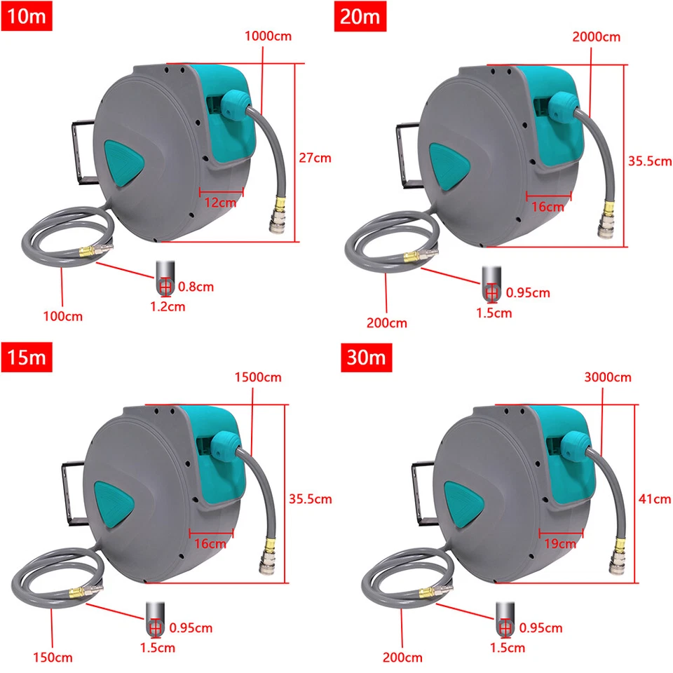 10m/15m/20m/30m Druckluftschlauch Aufroller Automatik Schlauch Schlauchtrommel * - Bild 2 von 4