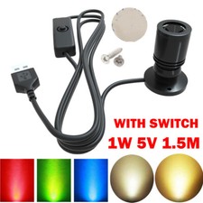 USB Mini LED Spotlight 1W DC5V Surface Mounted For Display Cabinet Showcase US