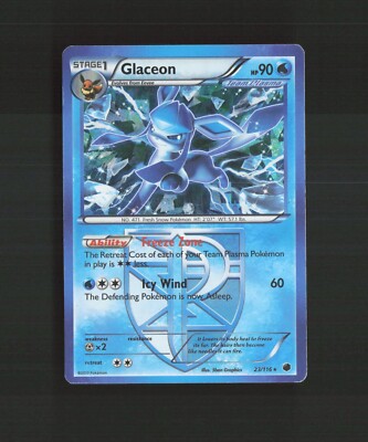 Glaceon 23/116 Plasma Freeze Cracked Ice Holo Rare Exclusive Pokemon Card DMG