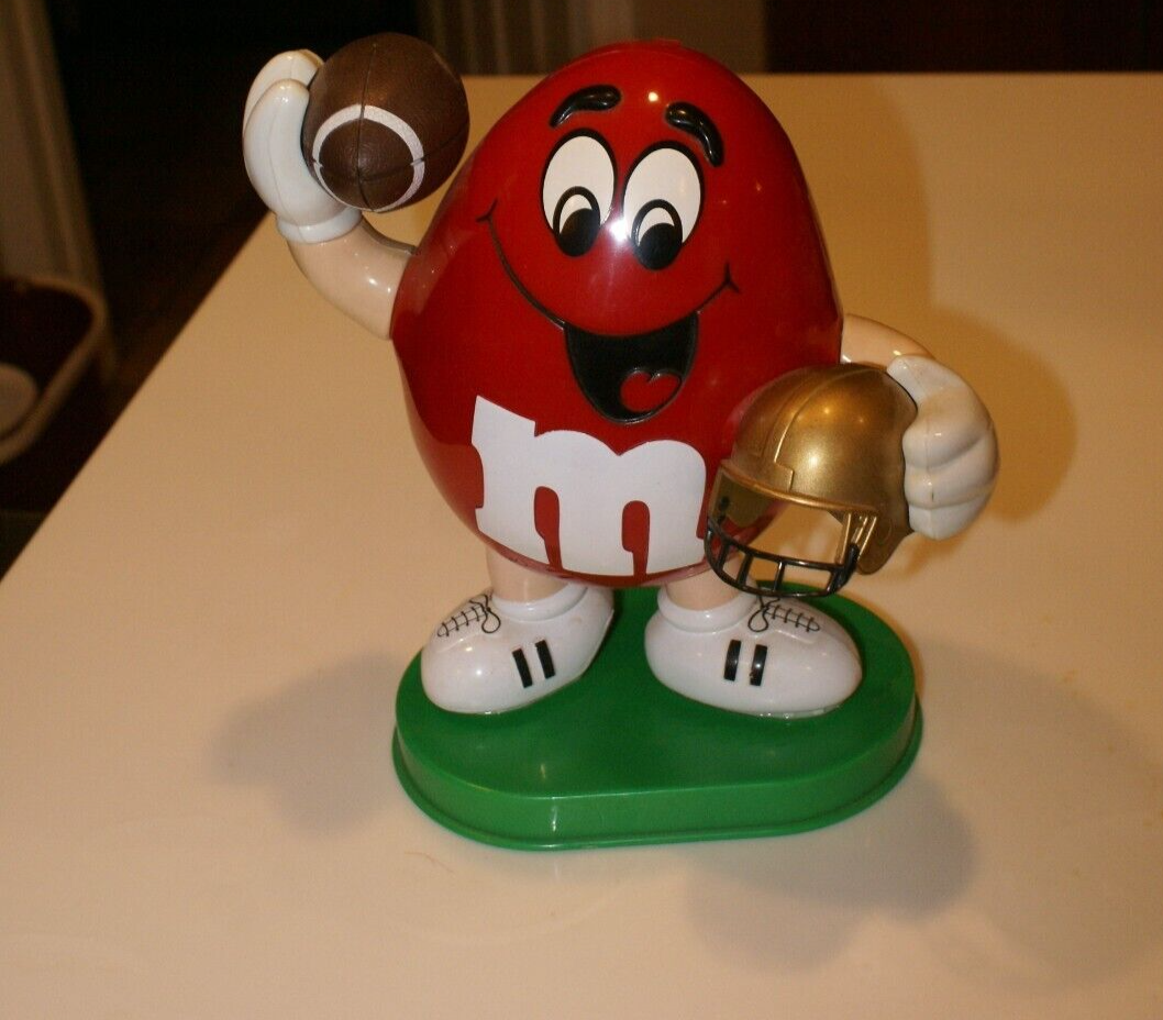 M&M's Sport Red Football Player Candy Dispenser 1995 Limited