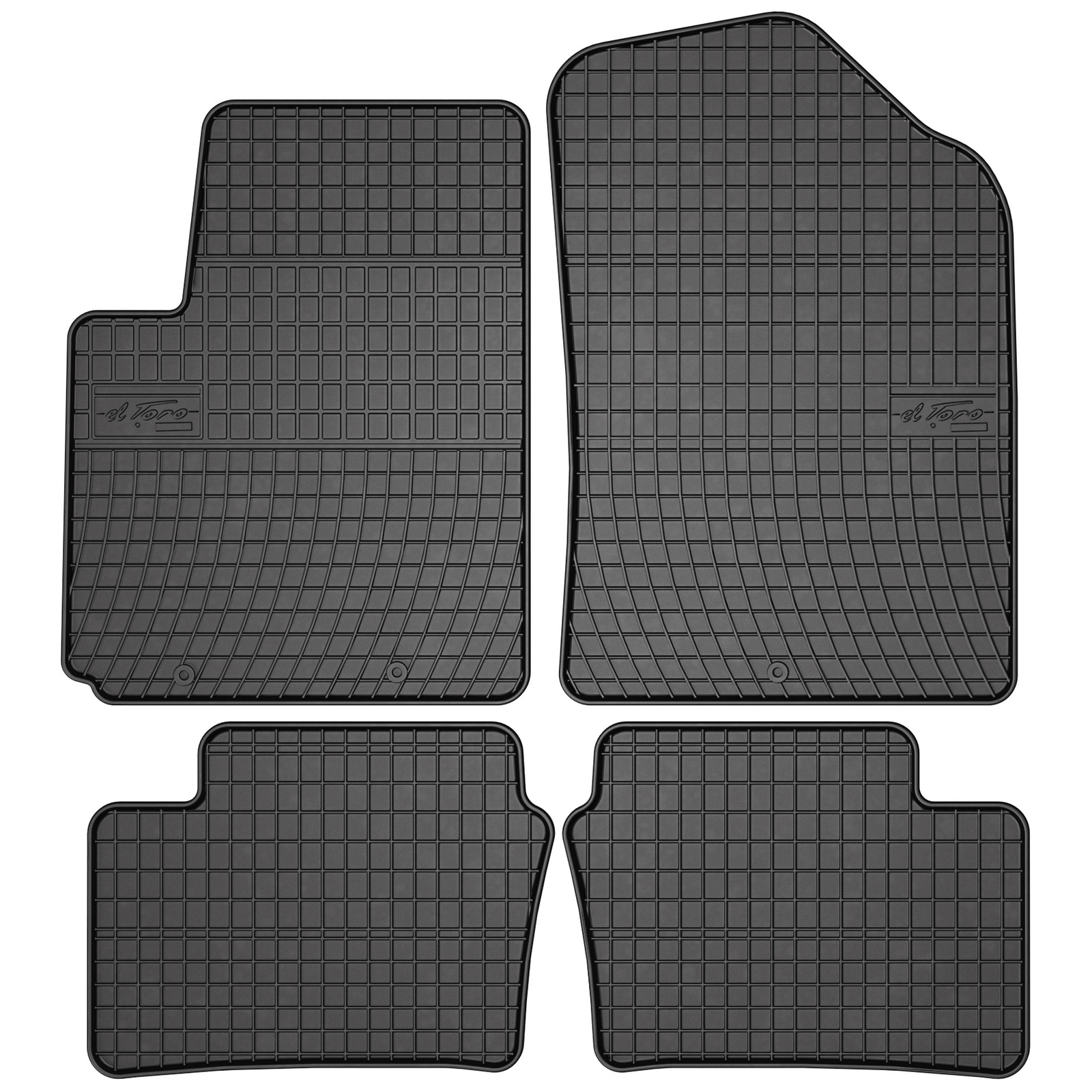 Tapis de sol Frogum El Toro en caoutchouc contre la moquette usée de Kia Picanto II 2011-2017