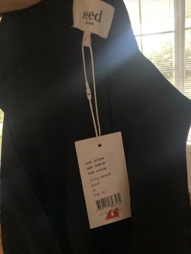 Seed Black Dress Size 6 New with Tag Zipper and Belt  - Picture 2 of 2