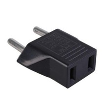 European Euro EU to US USA Travel Wall Power Plug Outlet Converter Adapter Black