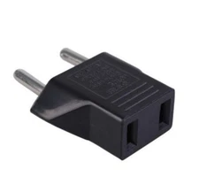European Euro EU to US USA Travel Wall Power Plug Outlet Converter Adapter Black