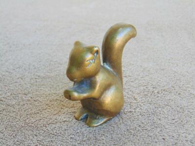 Brass Squirrel gift Estate Find Unusual Tree Nut Cute Adorable Unique Present YT