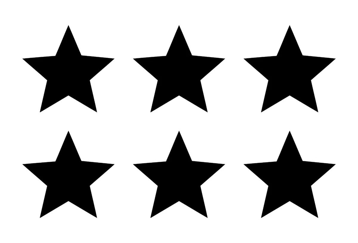 Small Star Symbol Vinyl Decals set of 6 stars Stickers Sheet