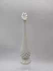 Vintage Fenton White Milk Glass Hobnail  Bud Vase 9.5" Tall