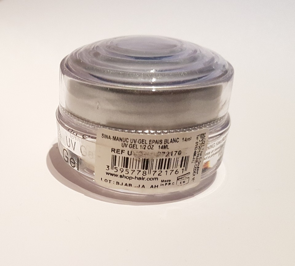 Gel UV épais Blanc SINA - 14 Gr (1/2 Oz) - Neuf, Destockage