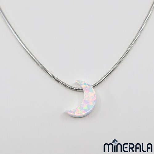 WHITE & SKY BLUE LAB CREATED OPAL CRESCENT MOON BEADS 8x11mm FULL DRILL WP000C7 - 第 7/13 張圖片