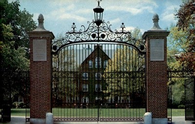 Abbot Academy Main Entrance Gate, Andover, MA, 1829 Postcard