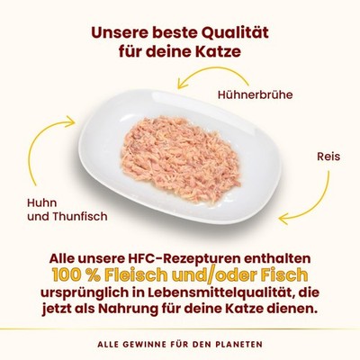 Almo Nature HFC Katzenfutter Nass Huhn Thunfisch 24x70g Packung