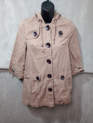 Papaya Women s Brown Utility Jacket Size Small Plaid Pattern Interior 