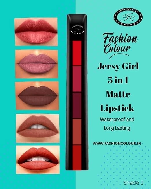 FASHION COLOUR 5-in-1 Lipstick | Long Lasting | Matte Finish| | Compact & Easy t - Image 3 of 4