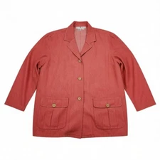 Vintage Real Clothes Saks Fifth Avenue Fall Light Jacket Sz L Coral Pink Blazer