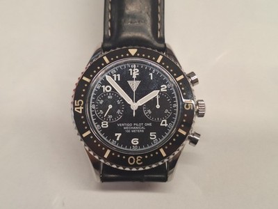 Vertigo Pilot One Herrenuhr Chrono Handaufzug 41mm Seagull Beschreibung lesen