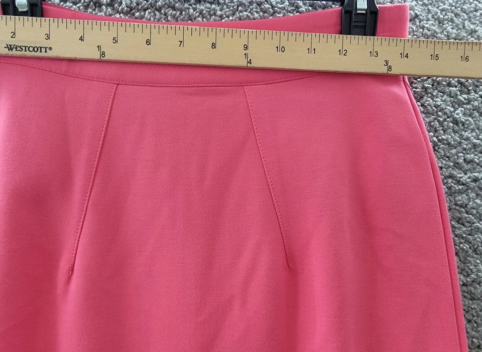 Tommy Hilfiger Midi Falda Lápiz Para Mujer 2 Rosetas Sólido Cierre Trasero Cremallera Foto 3 de 4