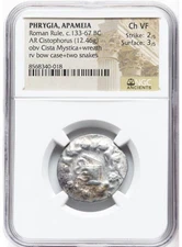 PHRYGIA. Apameia. Roman Rule (ca. 133-67 BC). AR cistophorus (24mm, 12.46 gm,NGC
