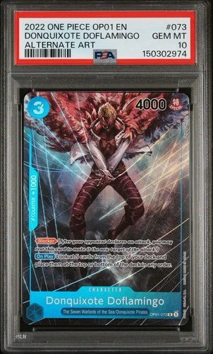 2022 ONE PIECE ROMANCE DAWN OP01-073 (DONQUIXOTE DOFLAMINGO) ALT ART PSA 10 💎