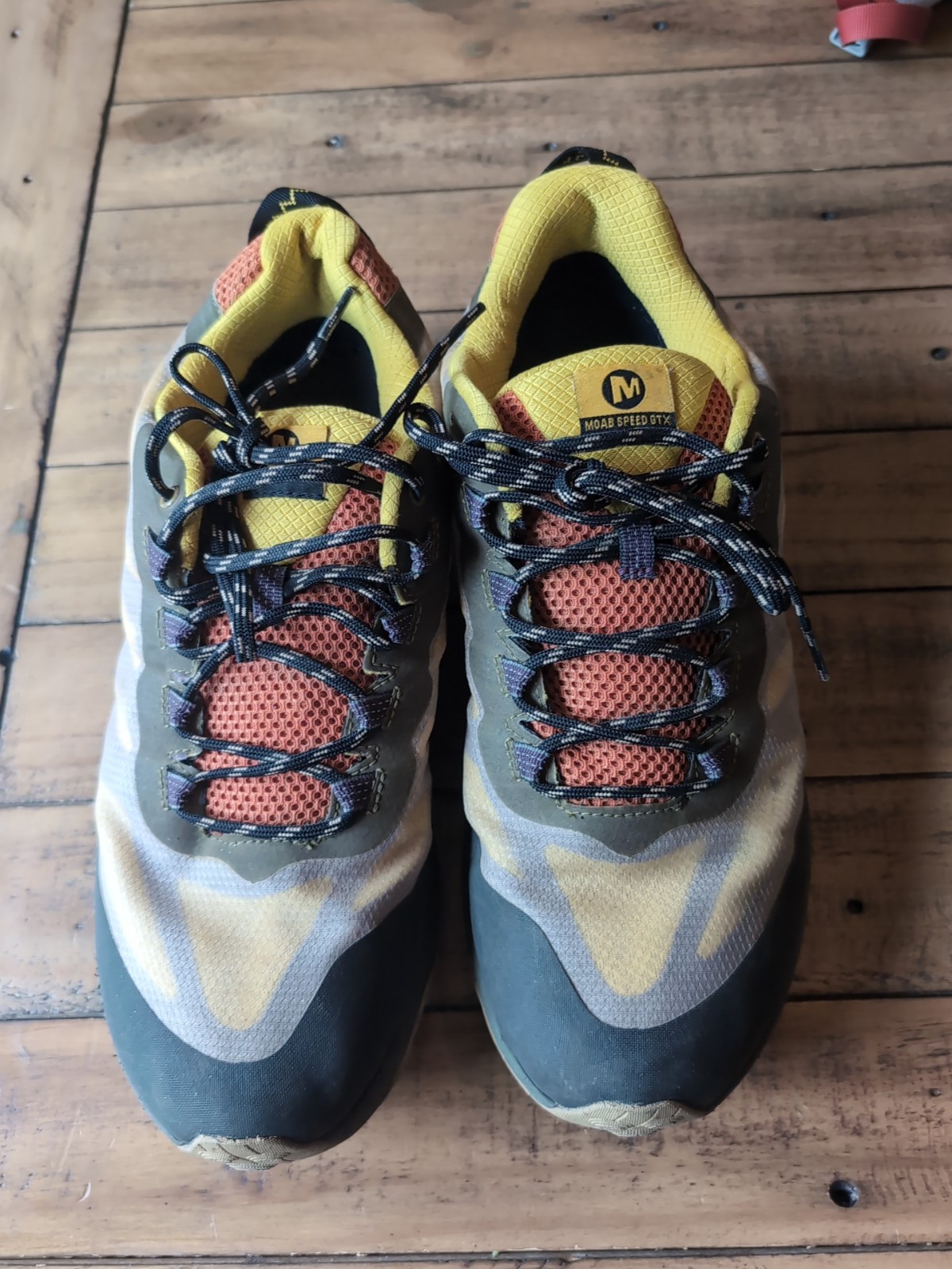 Scarpe da trekking Merrell Moab Speed GTX Gore Tex da uomo taglia 12 nero giallo