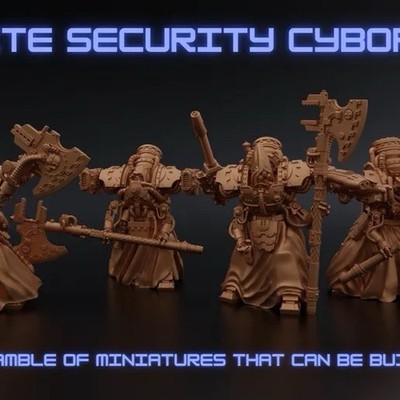Elite Cyborg Priest Melee Warriors Tabletop Sci-fi Miniatures 32mm X3