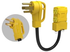 30Amp 240V to 20 Amp 120V Dryer RV Distribution Adapter. 4 Prong NEMA 14-30P