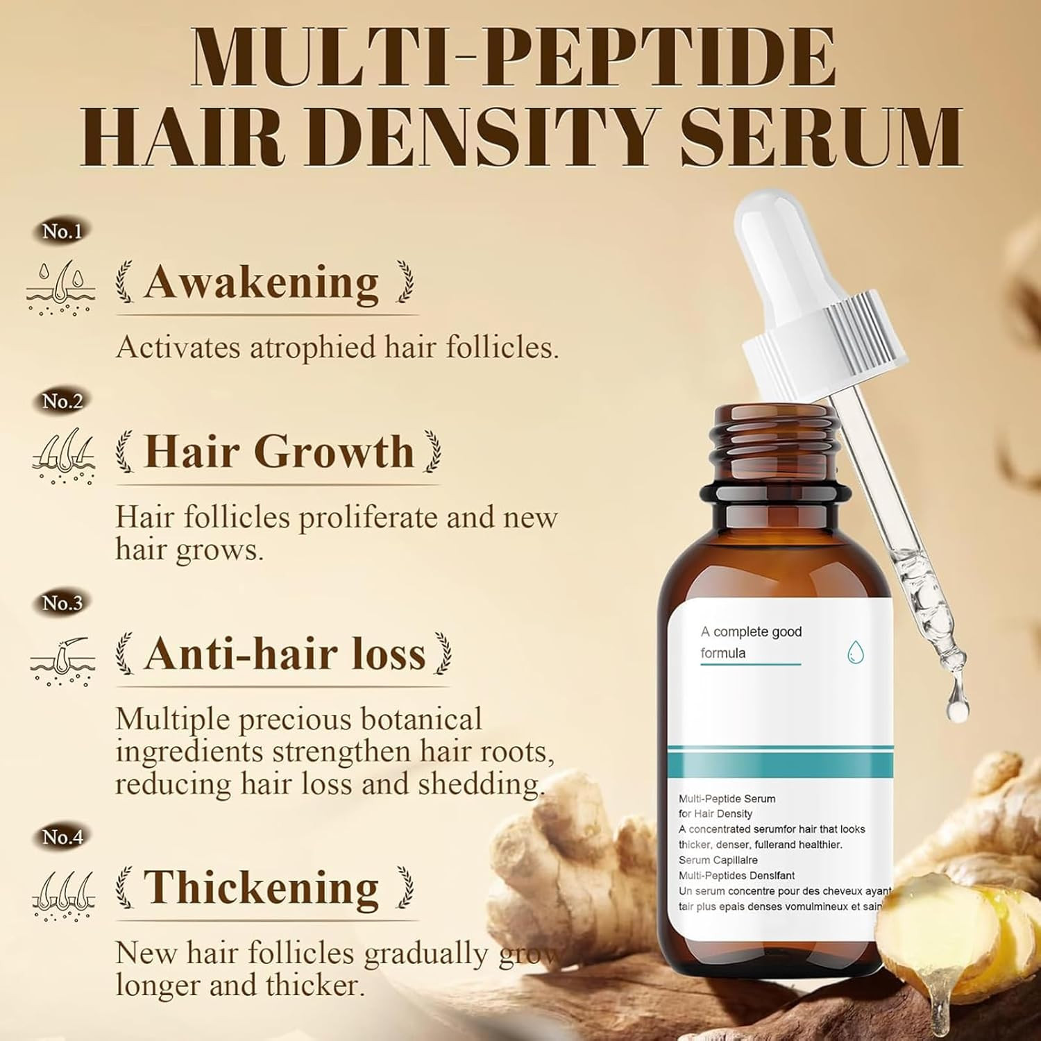 Trattamento Crescita Capelli | Siero Peptidi e Caffeina | Offerta 60ml - 2
