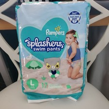 Pampers Splashers Disposable Swim Pants 17 Pack Large  31 lb 360  Gap-Free Fit 