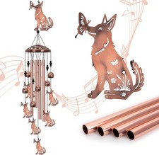 German Shepherd Wind Chimes for Outside, Memorial Decor for Women, Men - Dog
