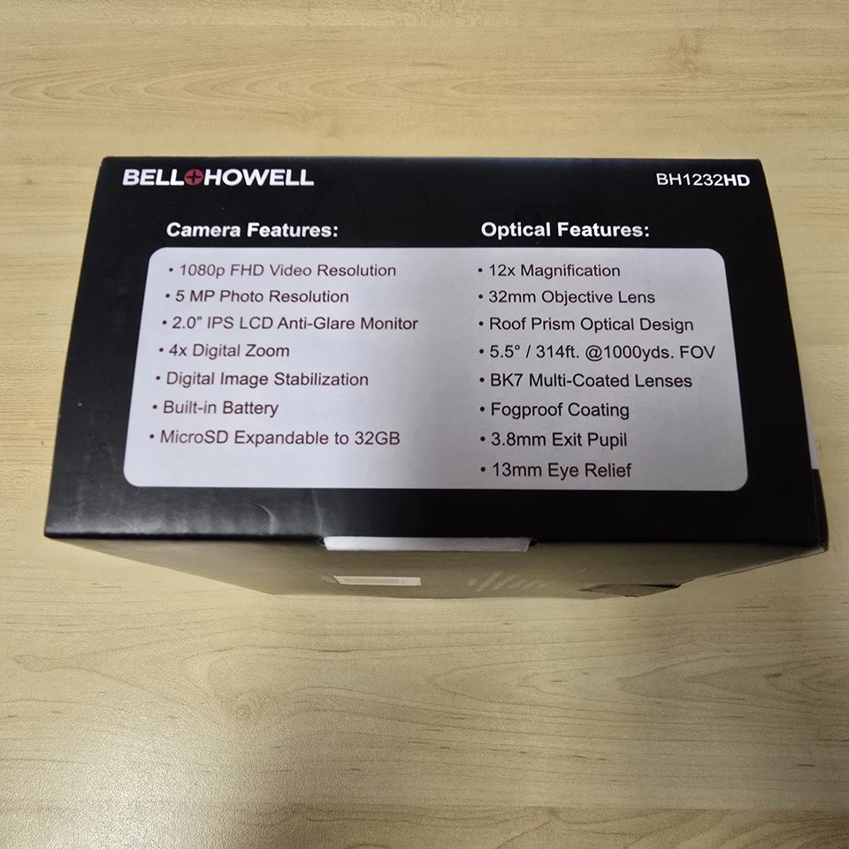 Bell & Howell 1080p Full HD Camcorder Binoculars BH1232HD Black Complete - Image 4 of 4