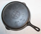 Griswold Erie Large Block Logo #10 716B Vintage Cast Iron Skillet W/Heat Ring