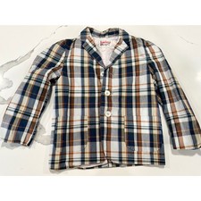 Vtg Danny Dare Kids Plaid Blazer Jacket Button Front Sport Coat 6