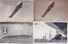 CA 1909 4 POCZTÓWKI ZEPPELIN Z III / GRAF ZEPPELIN / NOWY MODEL