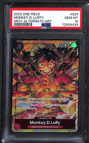 One Piece Monkey.D.Luffy Alternate Art OP01-024 PSA 10