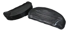 Pack Of 6 Half Moon Matte Black Melamine 2 Partitions Sushi Plates Platters 11"L