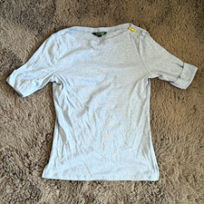 Lauren Ralph Lauren Damen T-Shirt Hellblau Gr...