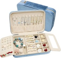 Reise Schmuckbox Samt Damen Organizer FüR Ringe Ohrringe Halsketten ArmbäNder
