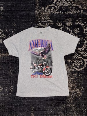 Graphic T-Shirt Eagle Livin' the Dream Patriotic USA Flag Print