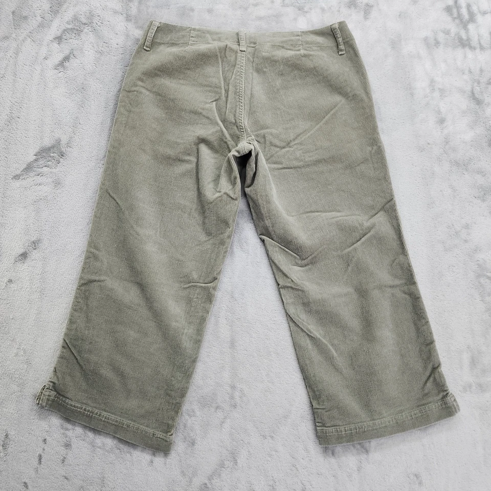 Vintage OP Pants Womens 5 Juniors Green Corduroy Mid Rise Corduroy Capri Beach - Image 3 of 4