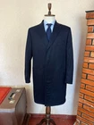 Dunhill Dark Blue Wool Twill Italy Made Overcoat Coat Size 42, EU 52