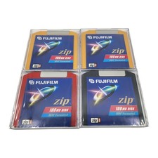Vtg Fujifilm 100mb Zip Disk IBM Formatted Set of 4 New Sealed Computer Storage