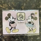 Mickey & Minnie Mouse Love Heart Valentines 1 Gram Silver .999 Bar in Card Fine