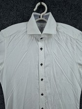 Stenstroms Slimline Twofold Super 15 Cotton White Elegant Button Up Mens Shirt