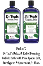 Dr Teal's Foaming Bubble Bath 34 fl oz | Eucalyptus Spearmint | Relax & Relief