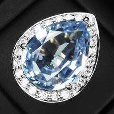 Pristine Cornflower Blue Sapphire 17.25Ct 925 Sterling Silver White Gold Rings