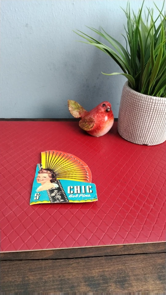 Red de pelo y alfileres corporales vintage del grupo de 5 1950 en paquete original uso Foto 2 de 4