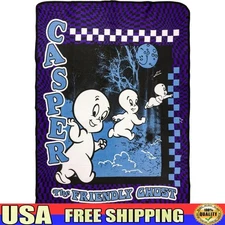 Cozy Micro-Plush Fleece Throw Blanket Casper Friendly Ghost Fans & Gifts New